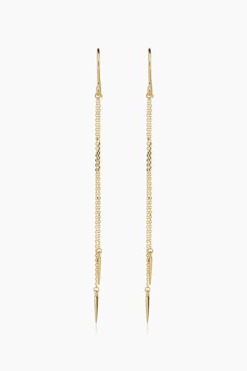 Oradina 14k Yellow Gold Sharp Dresser Drop Earrings In Yellow Gold
