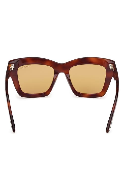 Tom Ford Womens Brown Ft1191 Luna Rectangle-frame Acetate Sunglasses In Shiny Classic Havana/brown