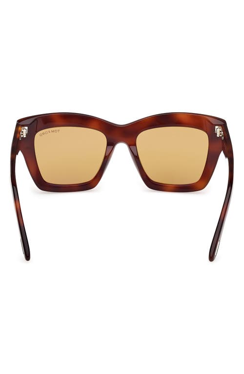 Shop Tom Ford Luna 52mm Butterfly Sunglasses In Shiny Classic Havana/brown