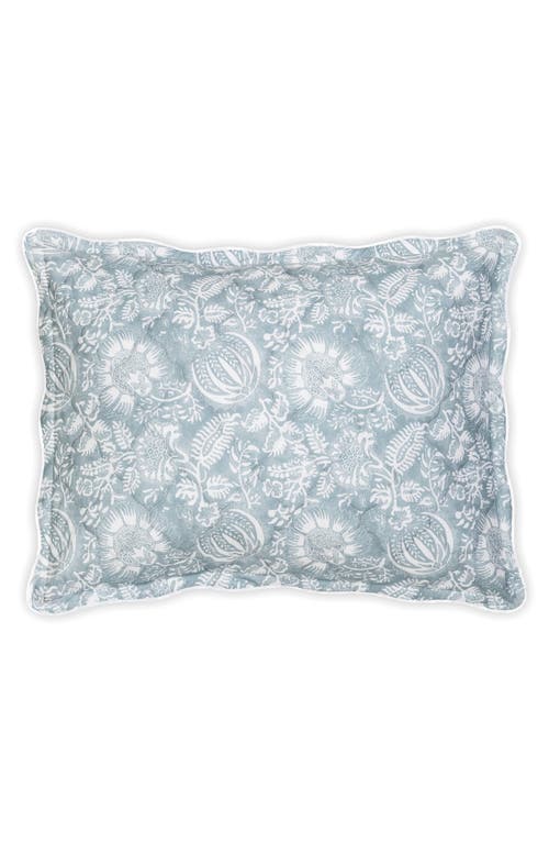 Matouk Granada Quilted Cotton Percale Sham In Hazy Blue