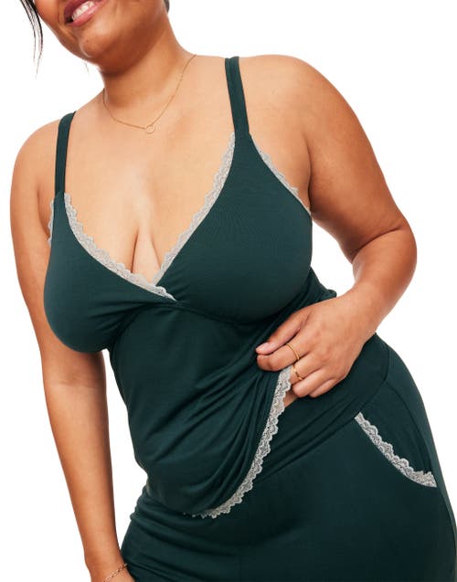 Shop Adore Me Audrie Pajama Cami And Pants Set In Dark Green