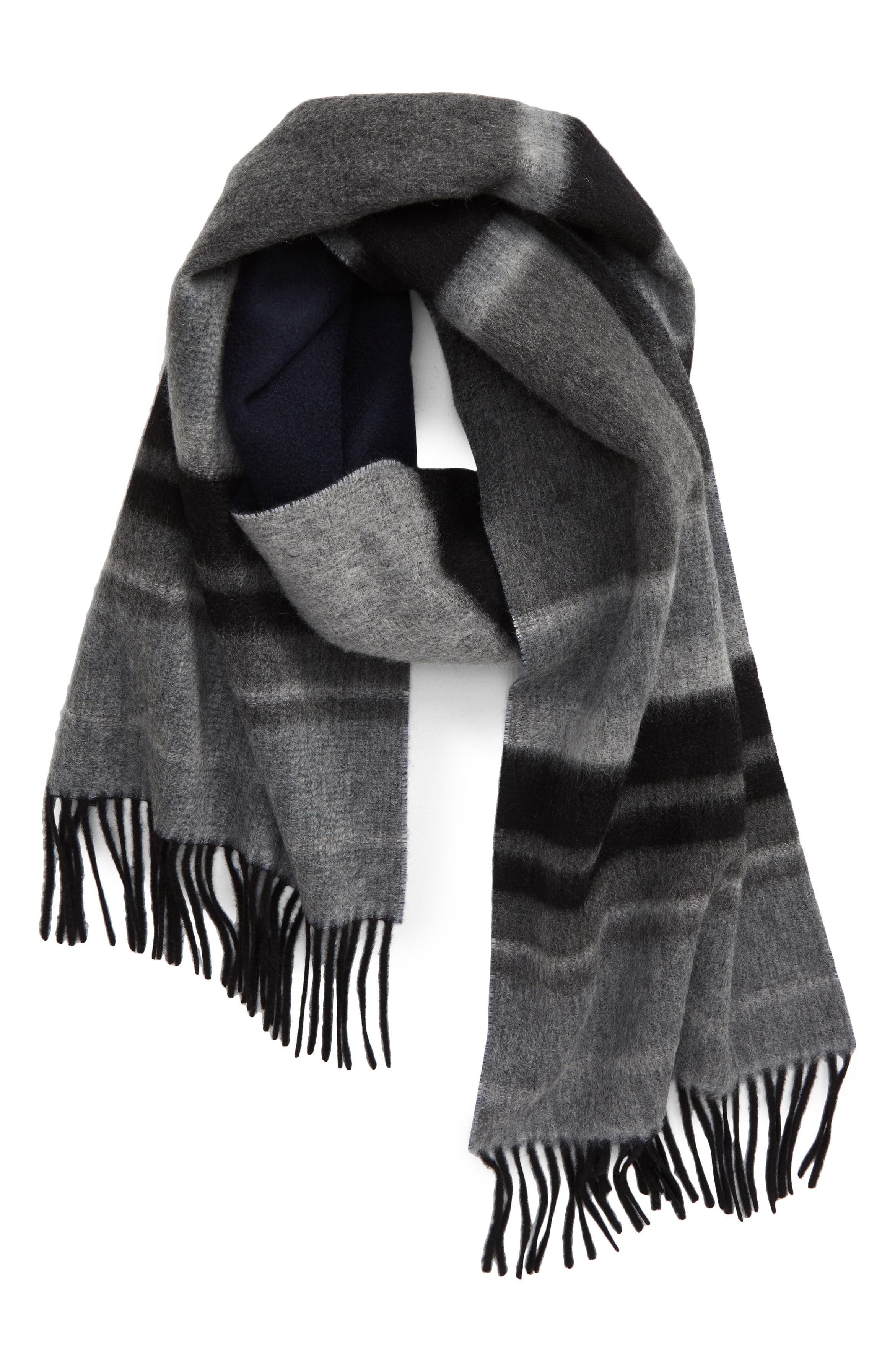 Andrew Stewart Stripe Double Face Cashmere Scarf | Nordstrom