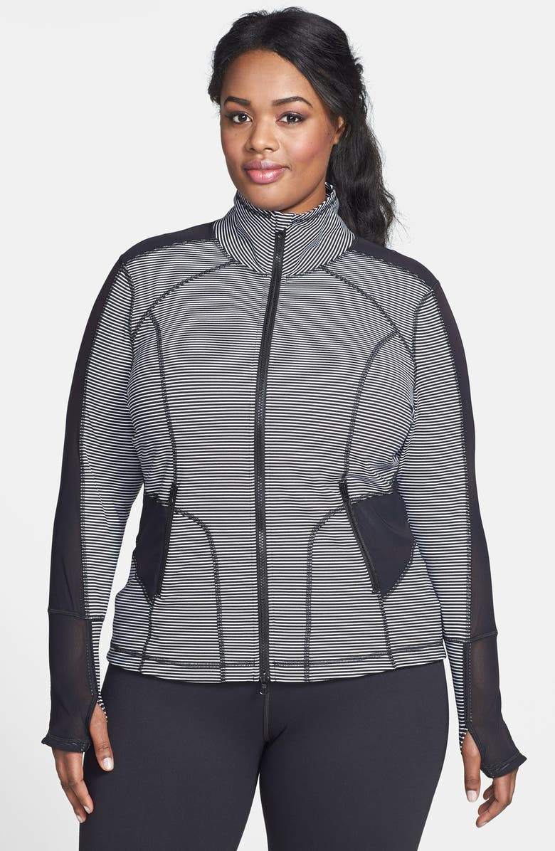 Zella 'Allure' Stripe Jacket (Plus Size) | Nordstrom