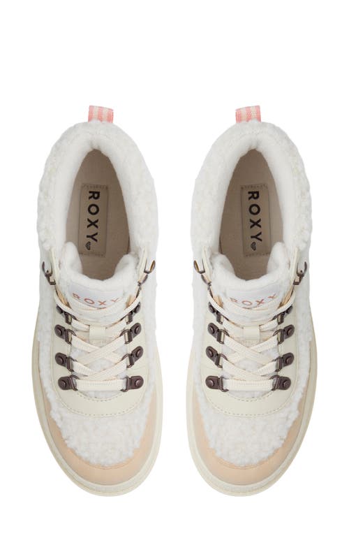 Roxy Venture Out Faux Shearling Bootie In Open Natural