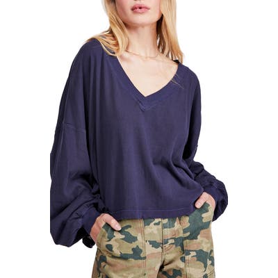 Free People Blouson Sleeve Tee, Blue