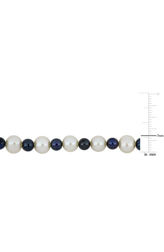 Shop Delmar 5–7.5mm Multicolor Freshwater Pearl Necklace In Ivory Black Multi