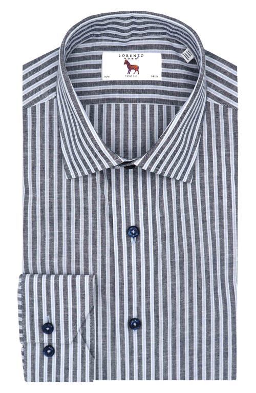 Shop Lorenzo Uomo Trim Fit Stripe Dress Shirt In Navy/light Blue