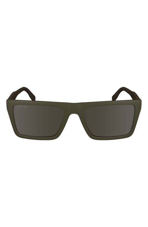 Sport 56mm Rectangular Sunglasses in Matte Khaki