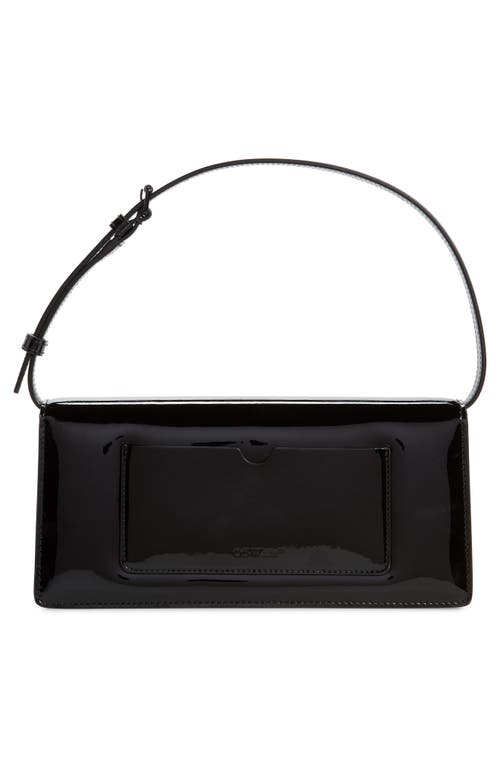 Shop Off-white Jitney 1.0 Patent Leather Shoulder Bag In 1010 Black