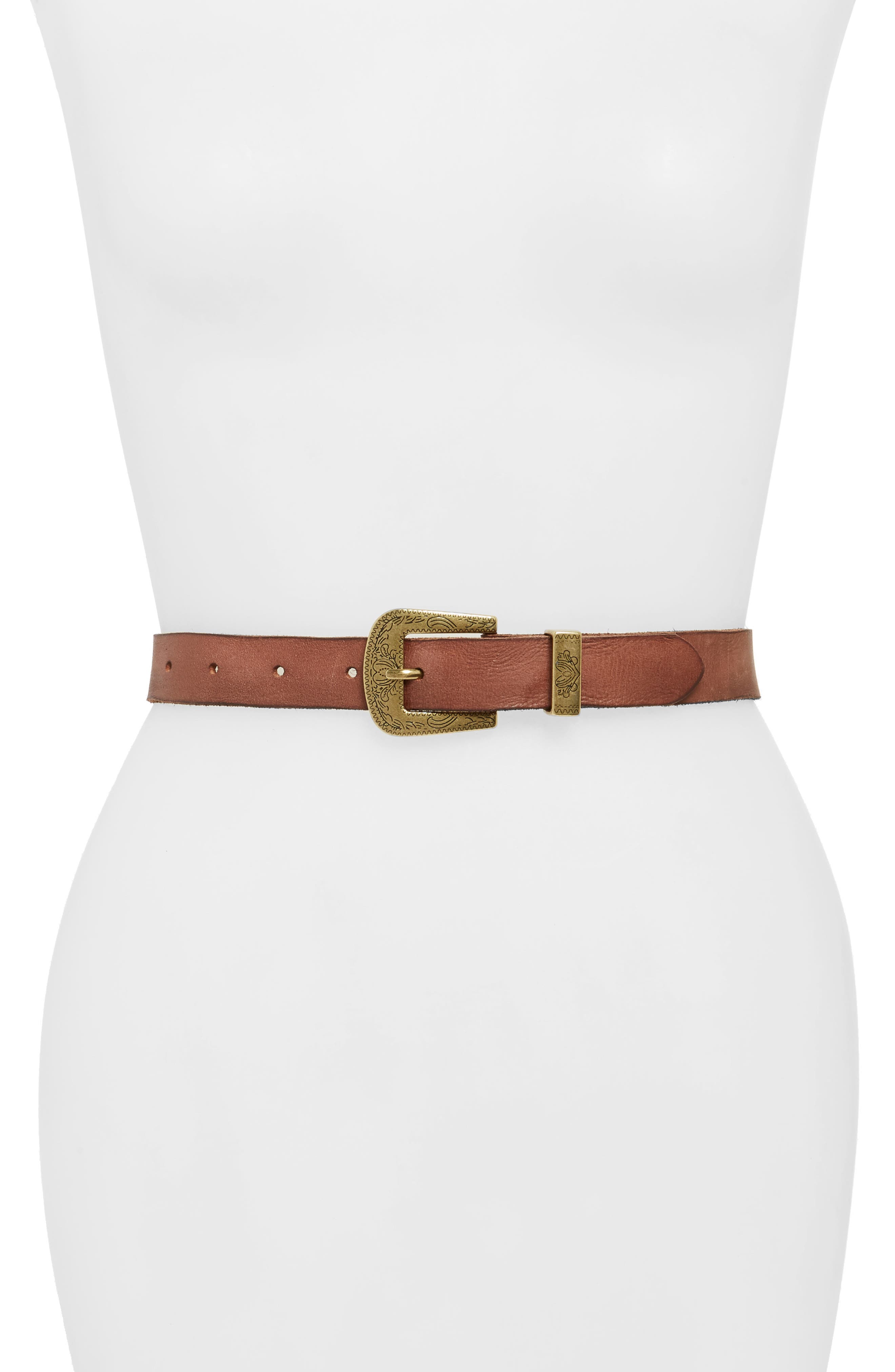 Treasure & Bond Western Jean Leather Belt, Brown Saddle