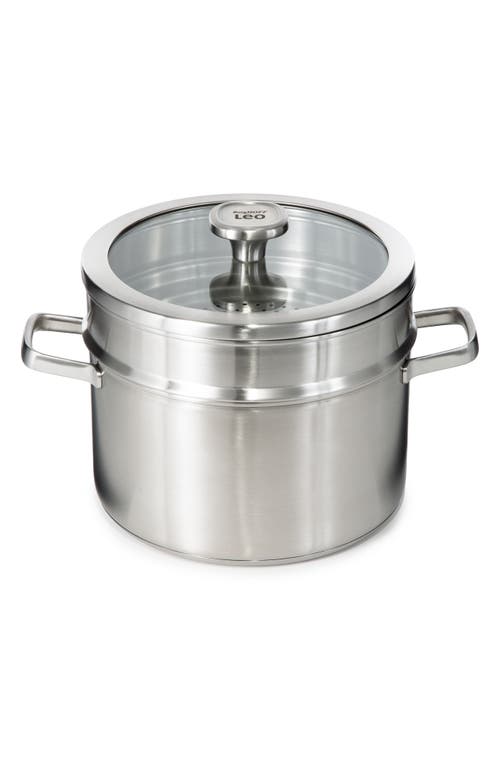 Berghoff Graphite 3-piece Recycled Stainless Steel Stockpotck & Steamer Set In Silver