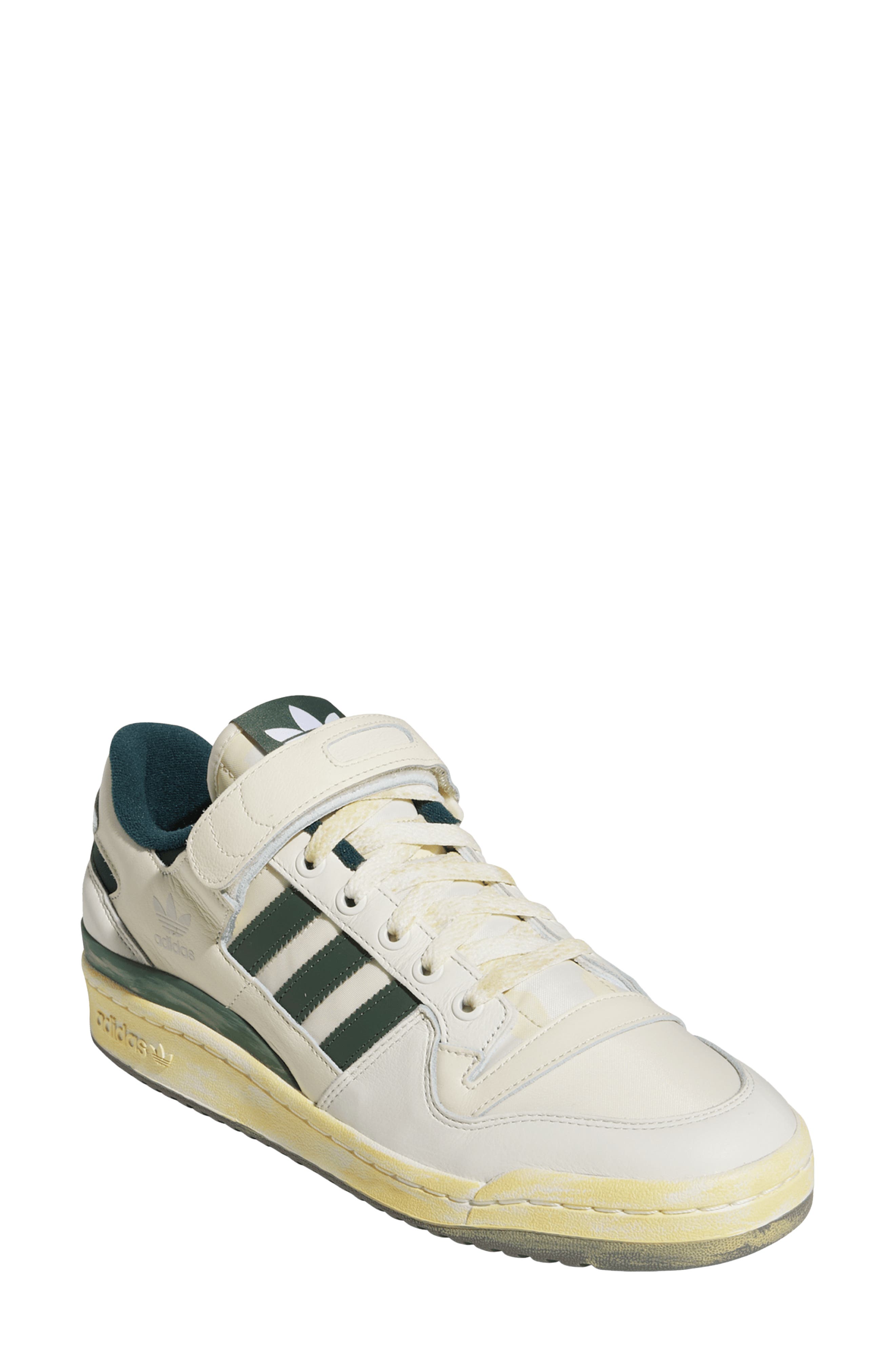 Add a Pop of Color to Your Wardrobe with Adidas White & Green Forum Low Shoes