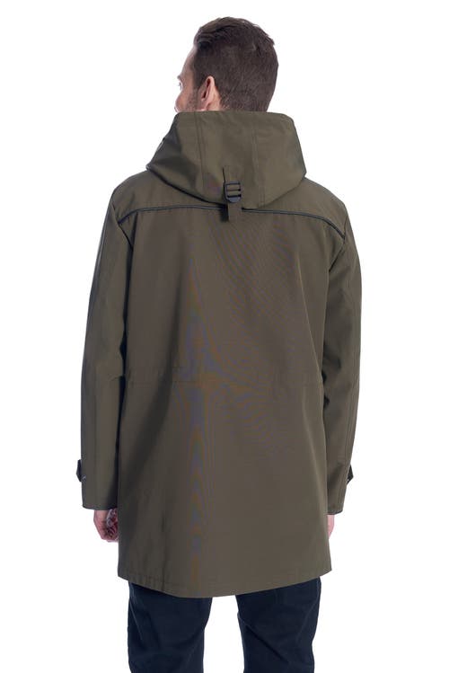 Alpine North Banks Men's Drawstring Raincoat In Army