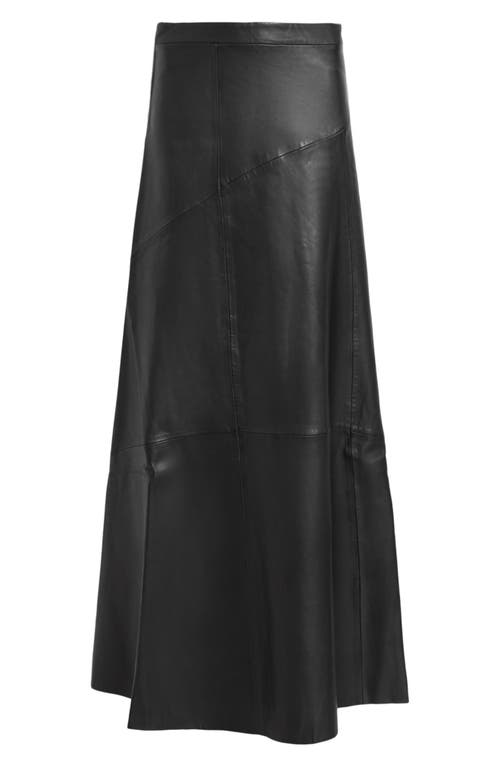 Shop Allsaints Giana Leather Maxi Skirt In Black