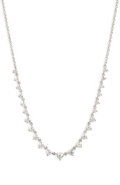 Meira T Diamond Frontal Necklace in White at Nordstrom, Size 18