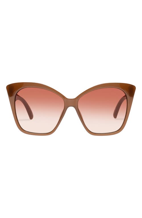 Le Specs Hot Trash 56mm Cat Eye Sunglasses in Brown /Warm Brown Grad