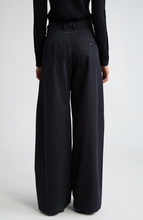 Shop Mm6 Maison Margiela Flare Cotton Pants In Black