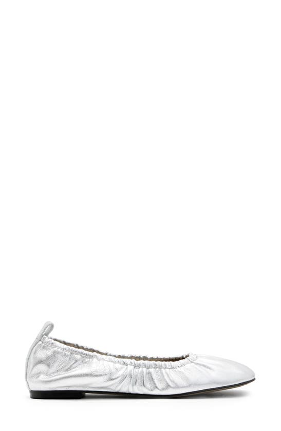 Shop Allsaints Alia Ballet Flat In Metallic Silver