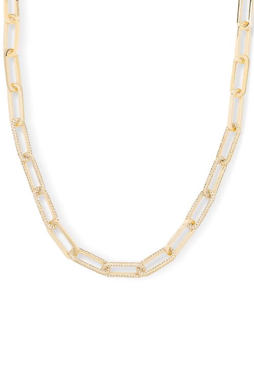 Carrie Pavé Chain Link Necklace in Gold