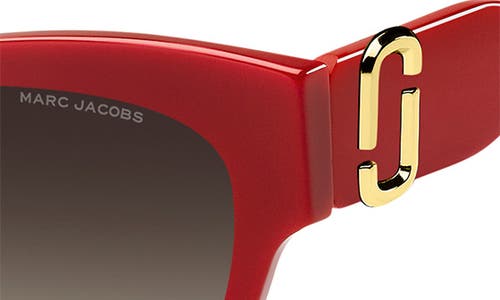 Marc Jacobs Marc 762s Acetate Rectangle Sunglasses In Red/brown