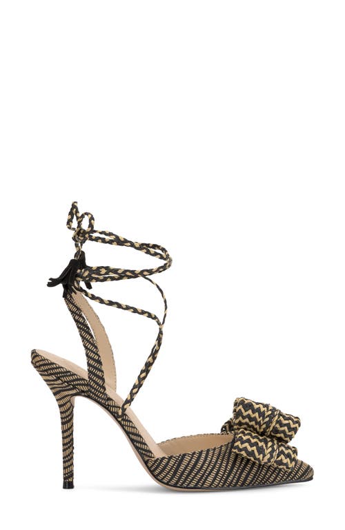 Jessica Simpson Hirlia Pointed Toe Ankle Tie Pump In Natural/black