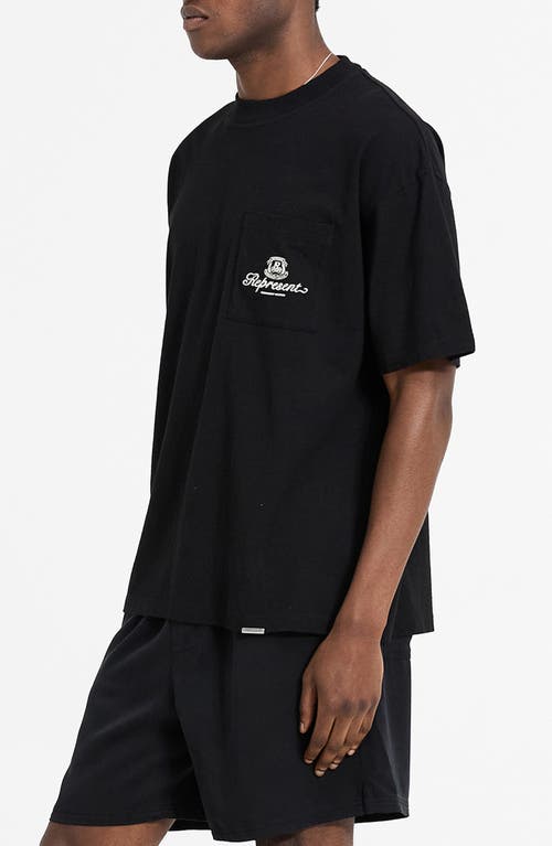 Shop Represent Permanent Vacation Oversize Pocket Graphic T-shirt In Jet Black