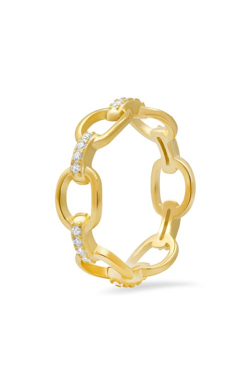 Queen Jewels Cubic Zirconia Paperclip Ring In Gold