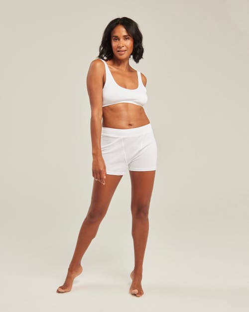 Nudea The Organic Cotton Boyfriend Boxer In Cotton White