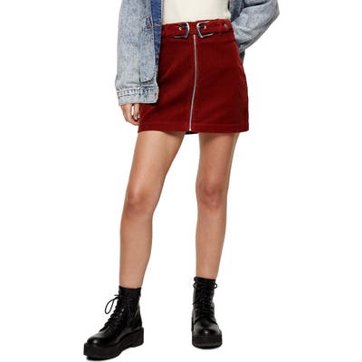 Topshop Corduroy Miniskirt, US (fits like 14) - Metallic