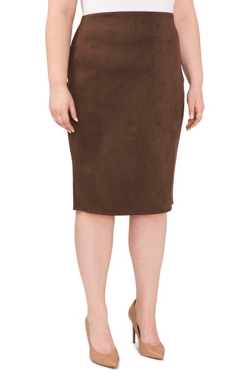 Vince Camuto Faux Suede Pencil Skirt in Deep Chocolate