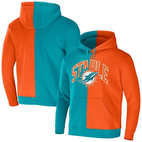 Men's NFL x Staple Aqua Miami Dolphins Split Logo Pullover Hoodie