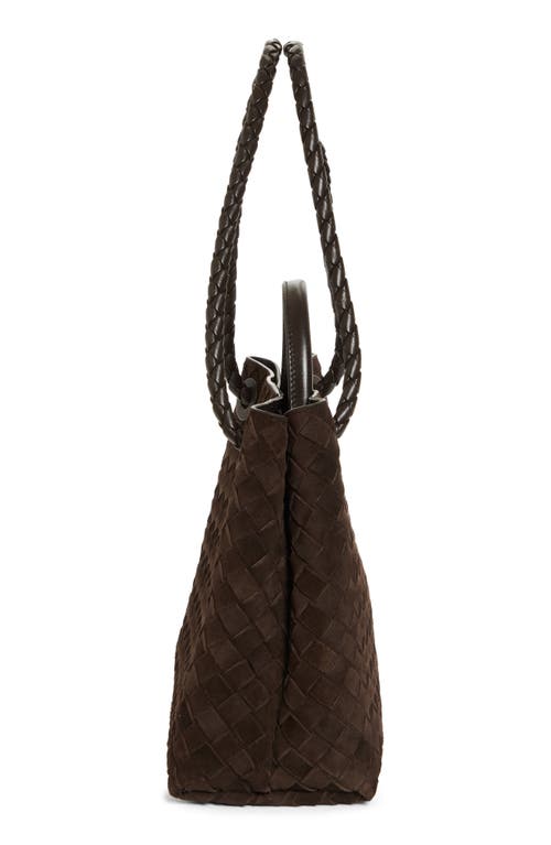 Bottega Veneta Medium Andiamo Intrecciato Suede Shoulder Bag In 2272 Fondant-m Brass-fond