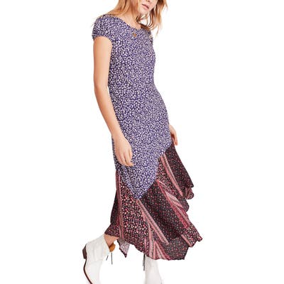 Free People Aurelia Floral Print Dress, Blue