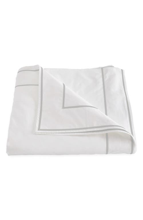 Matouk Ansonia Cotton Percale Duvet Cover In White/sterling