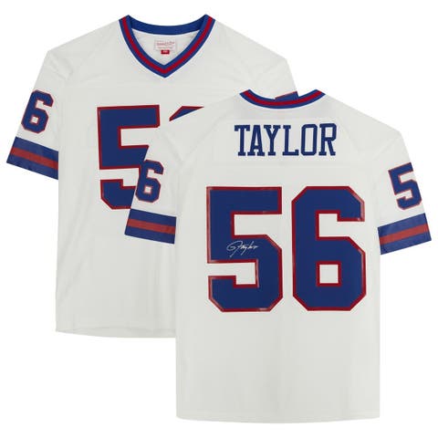 Framed Lawrence Taylor New York Giants Autographed White Mitchell & Ness  Replica Jersey