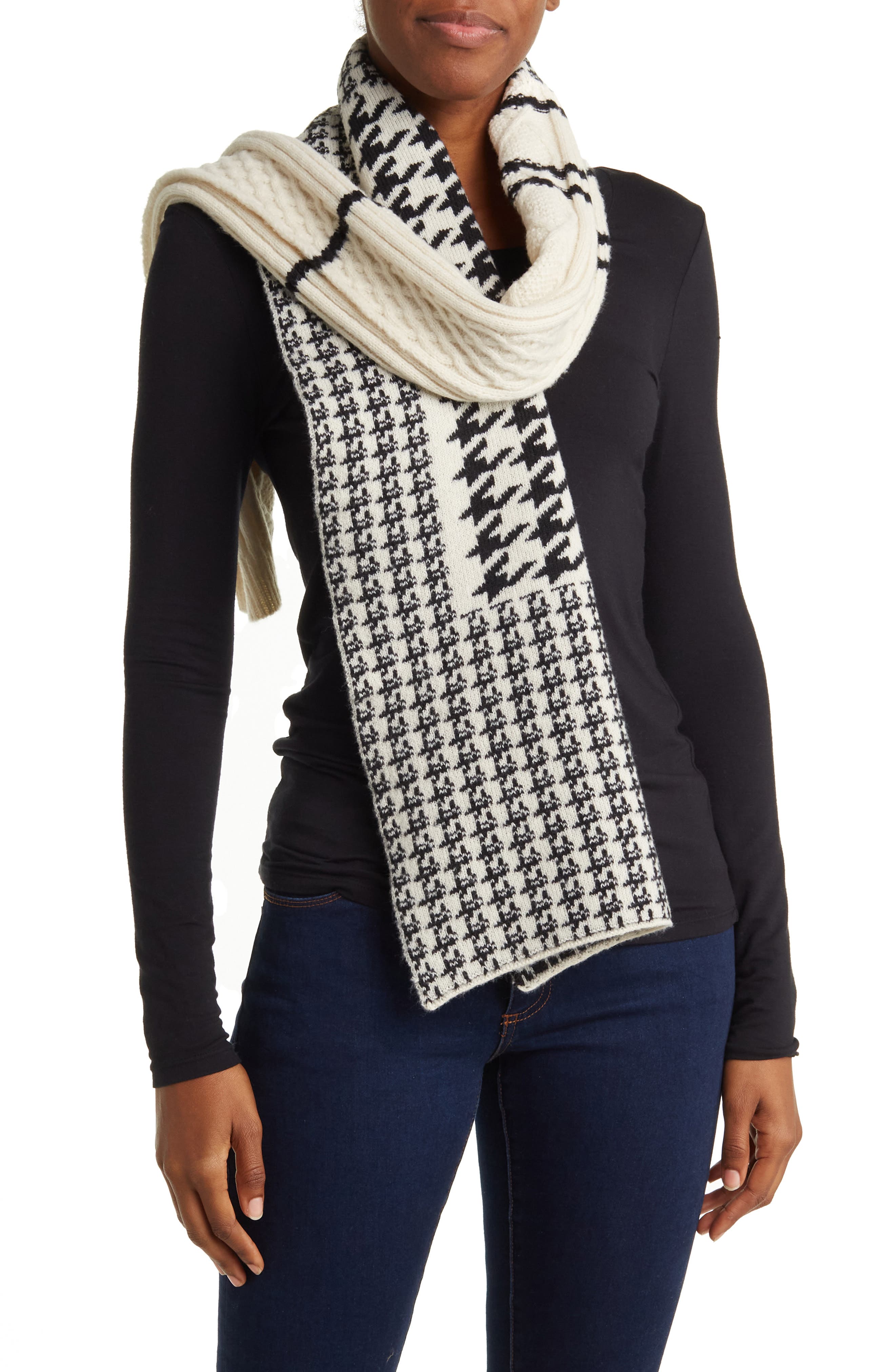 vince camuto houndstooth cardigan