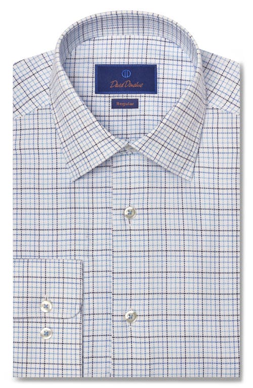 David Donahue Regular Fit Check Dress Shirt In Blue/sky