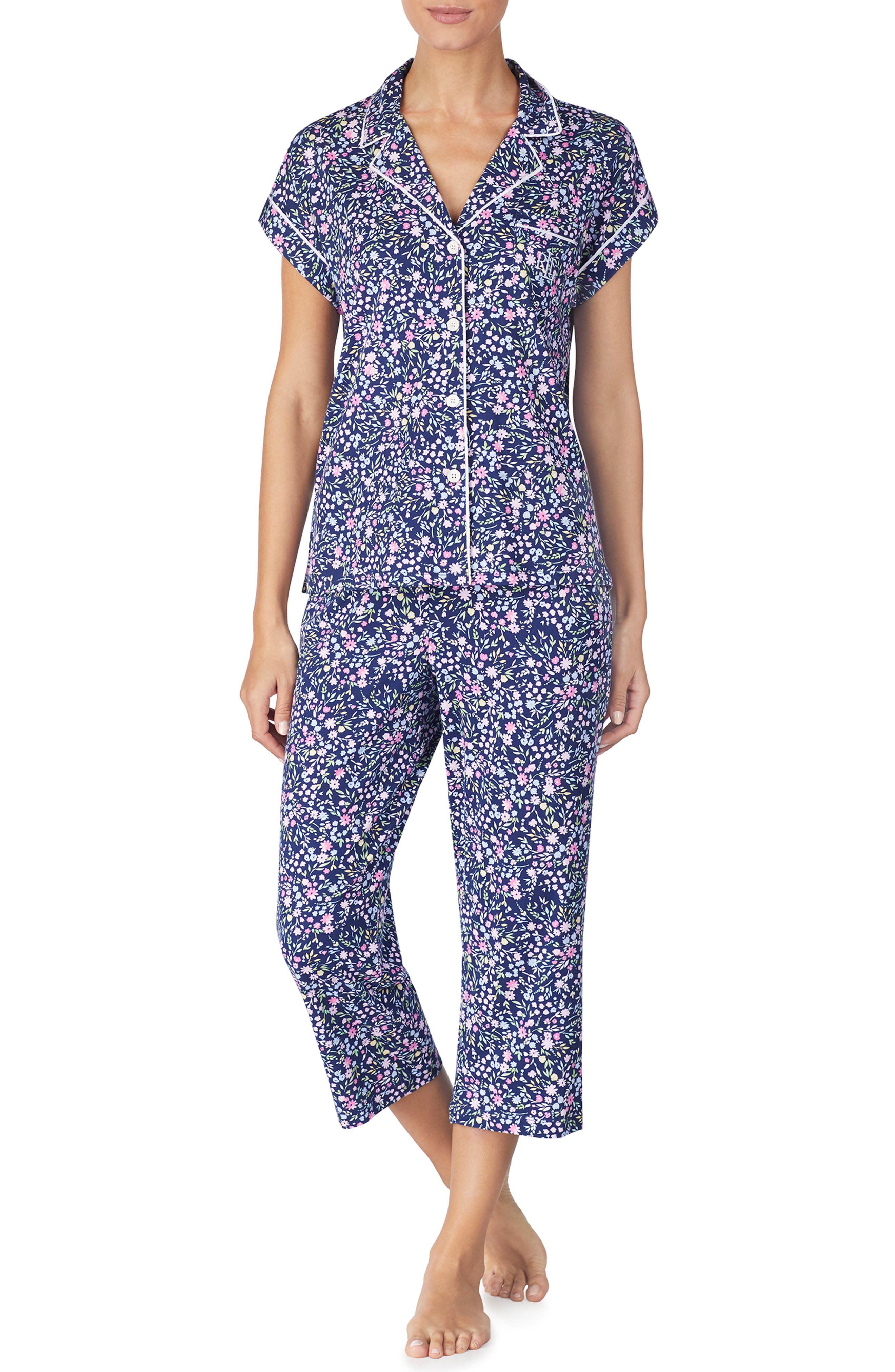 Plus Size Lauren Ralph Lauren Capri Pajamas, Blue