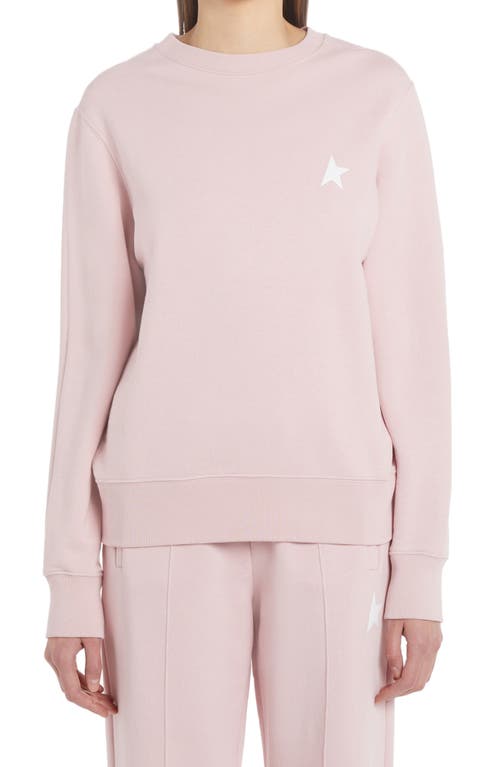 Small Star Cotton Logo Sweatshirt in Pink Lavander/White