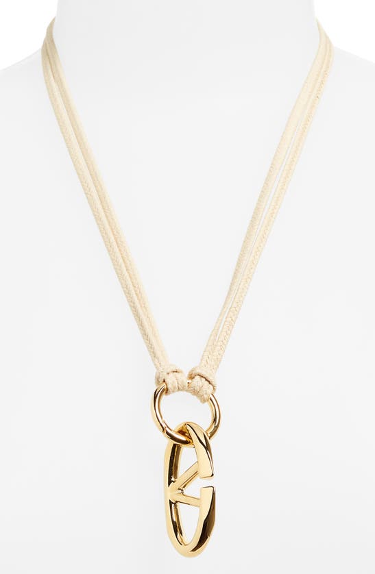 Shop Valentino Vlogo Moon Necklace In 191 Corda