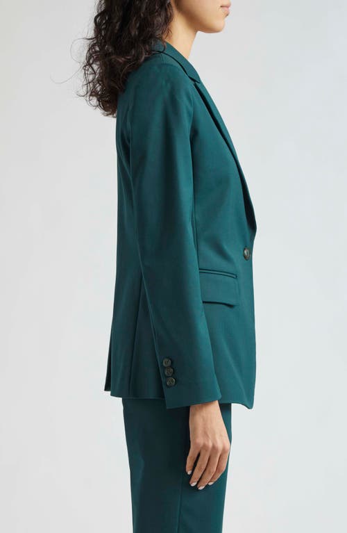 Shop Emporio Armani Cotton Blend Couture One-button Blazer In Dark Green