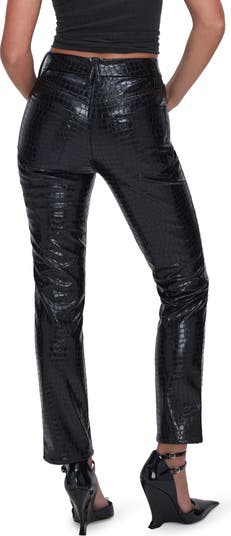 Good American Good Classic Croc Embossed Faux Leather Ankle Pants