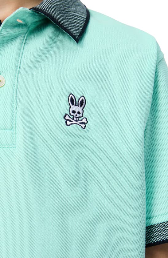 Shop Psycho Bunny Kids' Southport Cotton Piqué Knit Polo In Beach Glass