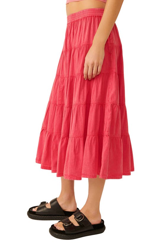 FREE PEOPLE FREE PEOPLE FULL SWING TIERED COTTON BLEND MIDI SKIRT