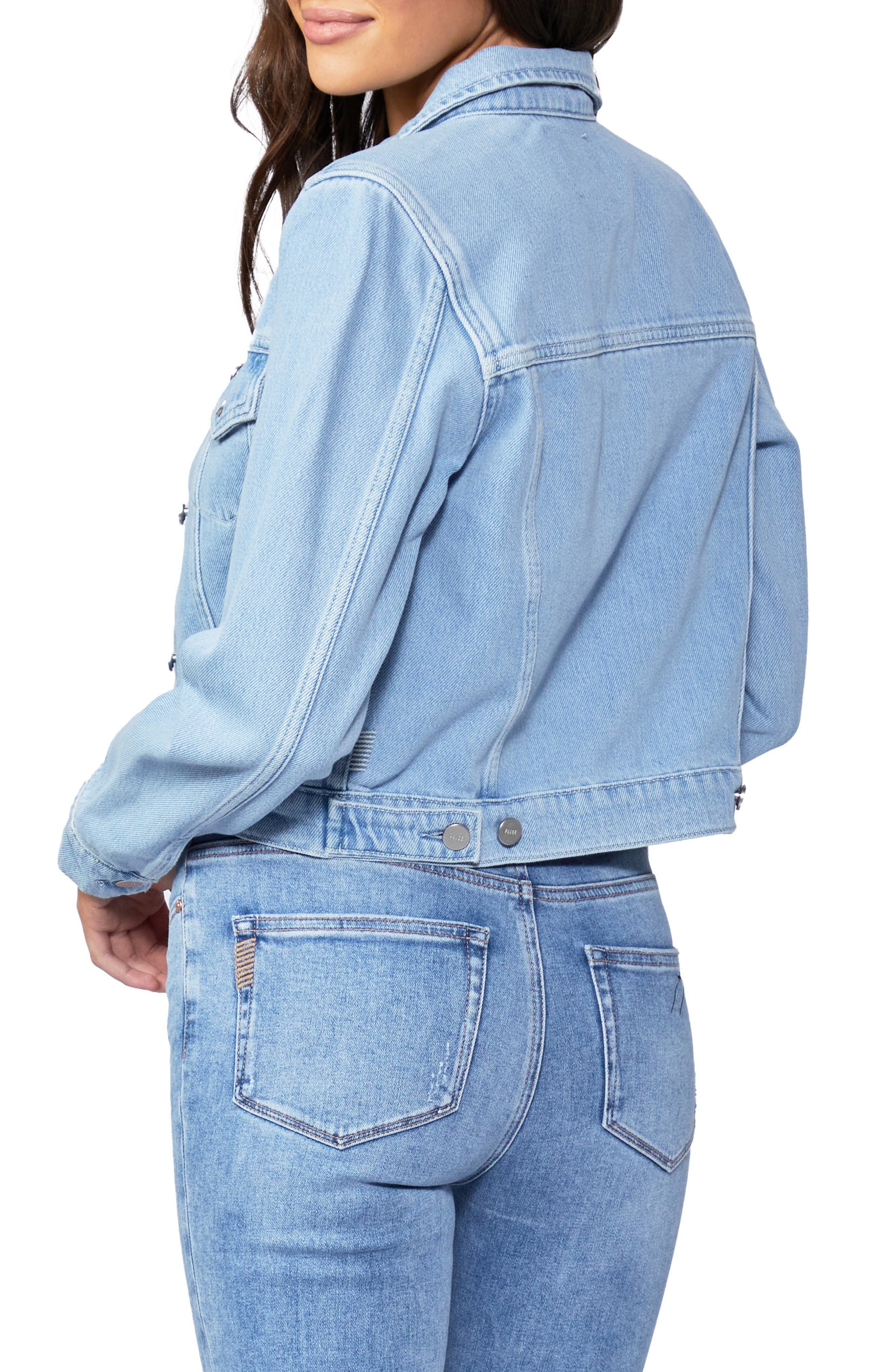Womens Clothing Jackets Jean and denim jackets PAIGE Vivienne Cropped Denim Jacket in Blue 