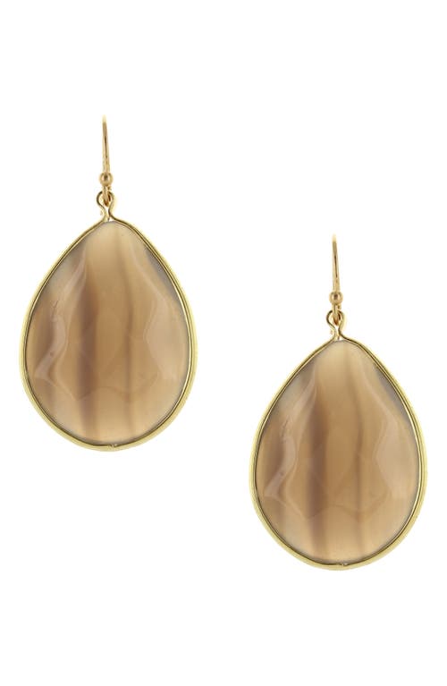 Shop Olivia Welles Stone Detailed Teardrop Earrings In Gold/grey