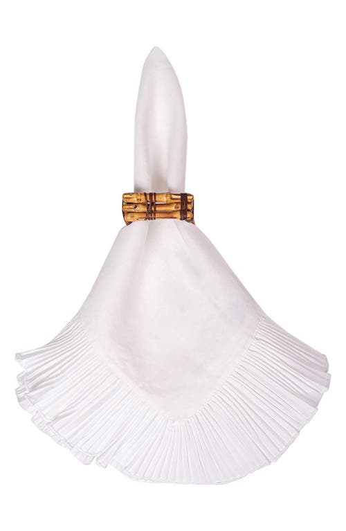 Juliska Mademoiselle White Napkins, Set Of 4 In White Truffle