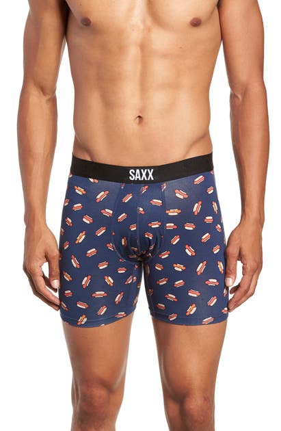 Saxx Vibe Stretch Boxer Briefs In Navy Hot Dog