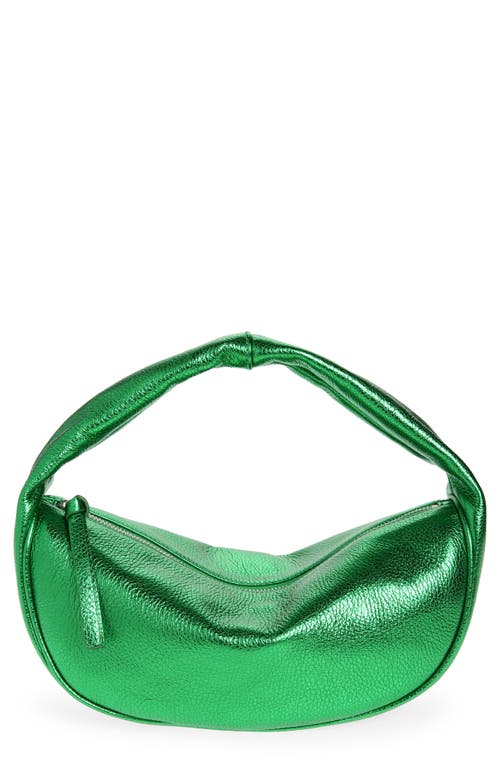 By Far Cush Metallic Leather Shoulder Bag in Green