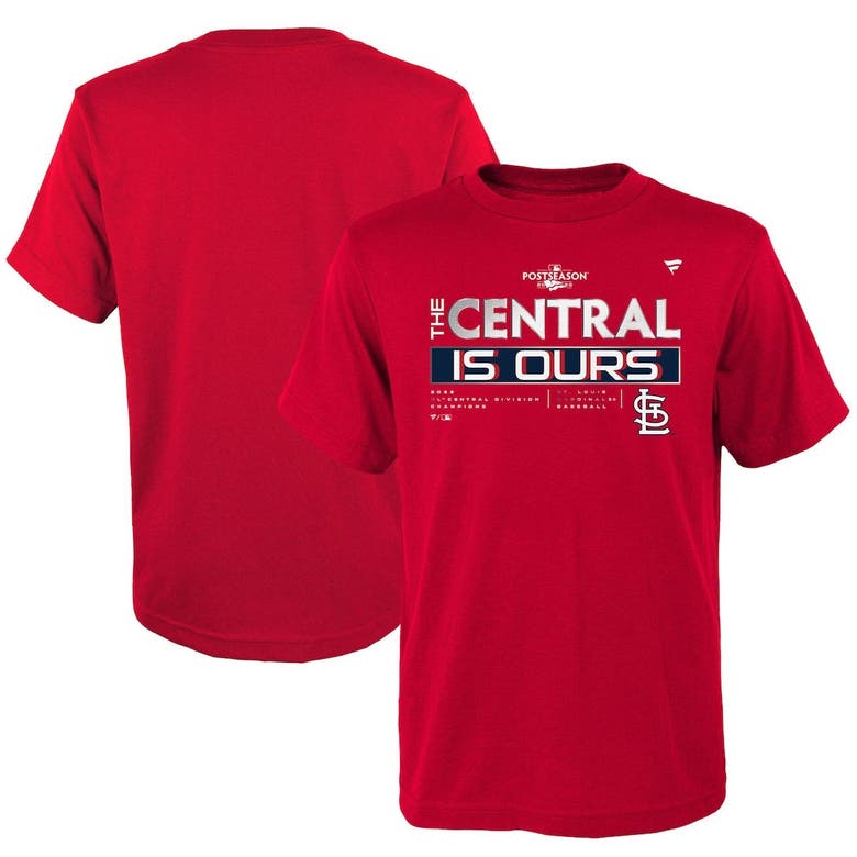 Fanatics Kids' Youth  Branded Red St. Louis Cardinals 2022 Nl Central Division Champions Locker Room T-shir